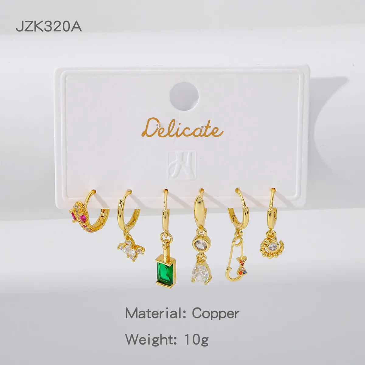 1 Set Simple Style Letter Star Shell Copper Drop Earrings