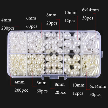 1 Set Imitation Pearl Geometric Round Beads