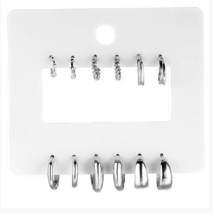 1 Set Simple Style Round Plating Alloy Earrings