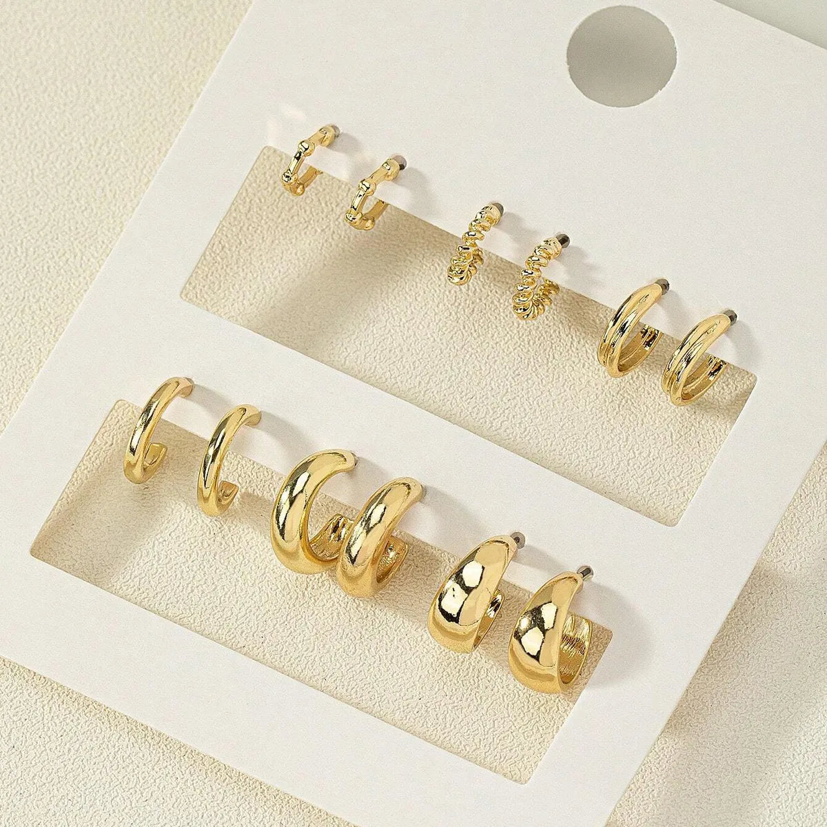 1 Set Simple Style Round Plating Alloy Earrings