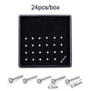 1 Set Simple Style Round Titanium Steel Inlay Rhinestones Nose Studs