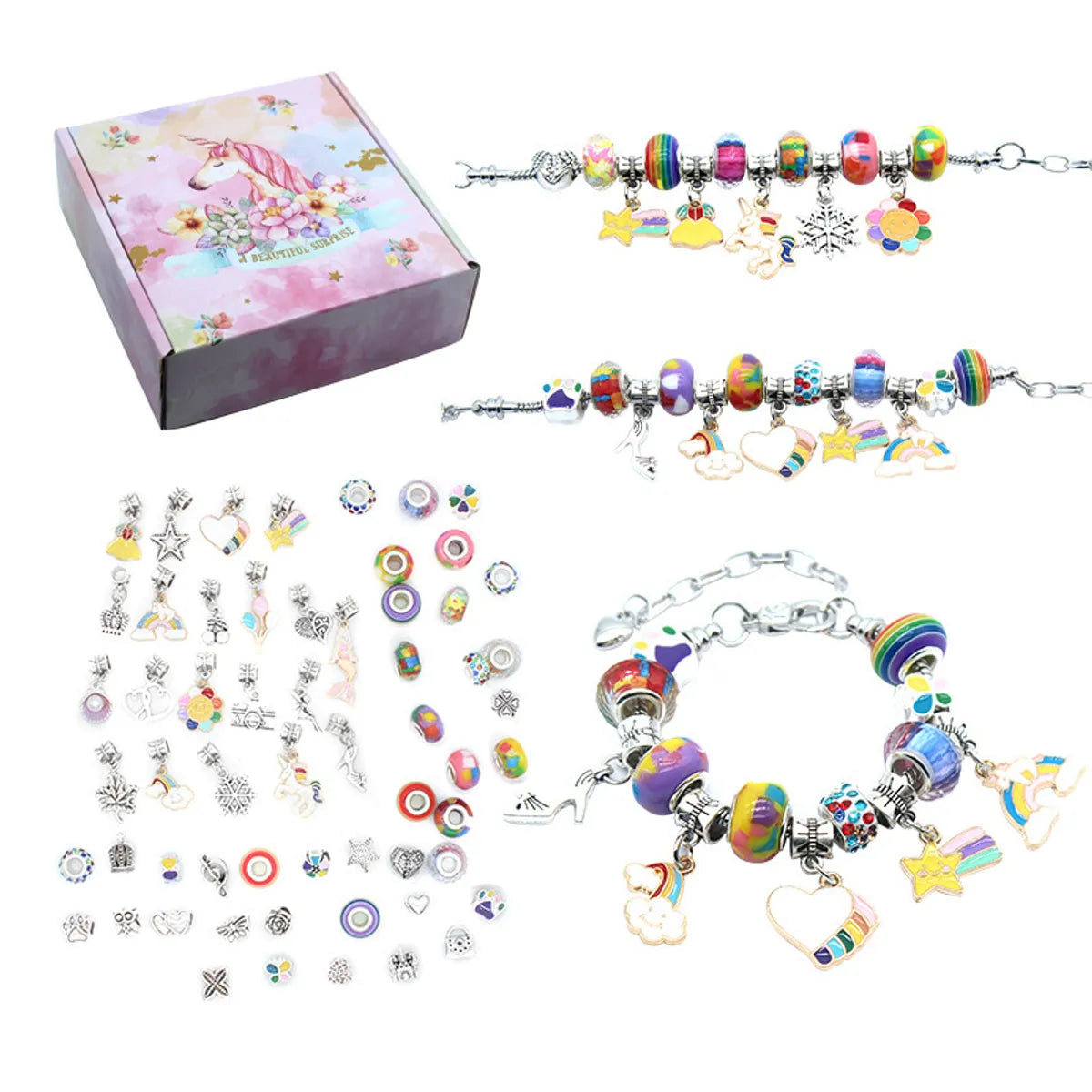 1 Set Simple Style Star Moon Heart Shape Alloy Plating Kid's Bracelets