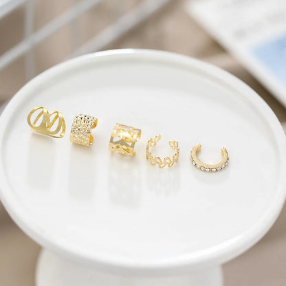 1 Set Simple Style U Shape Geometric Butterfly Plating Alloy Ear Cuffs Ear Studs