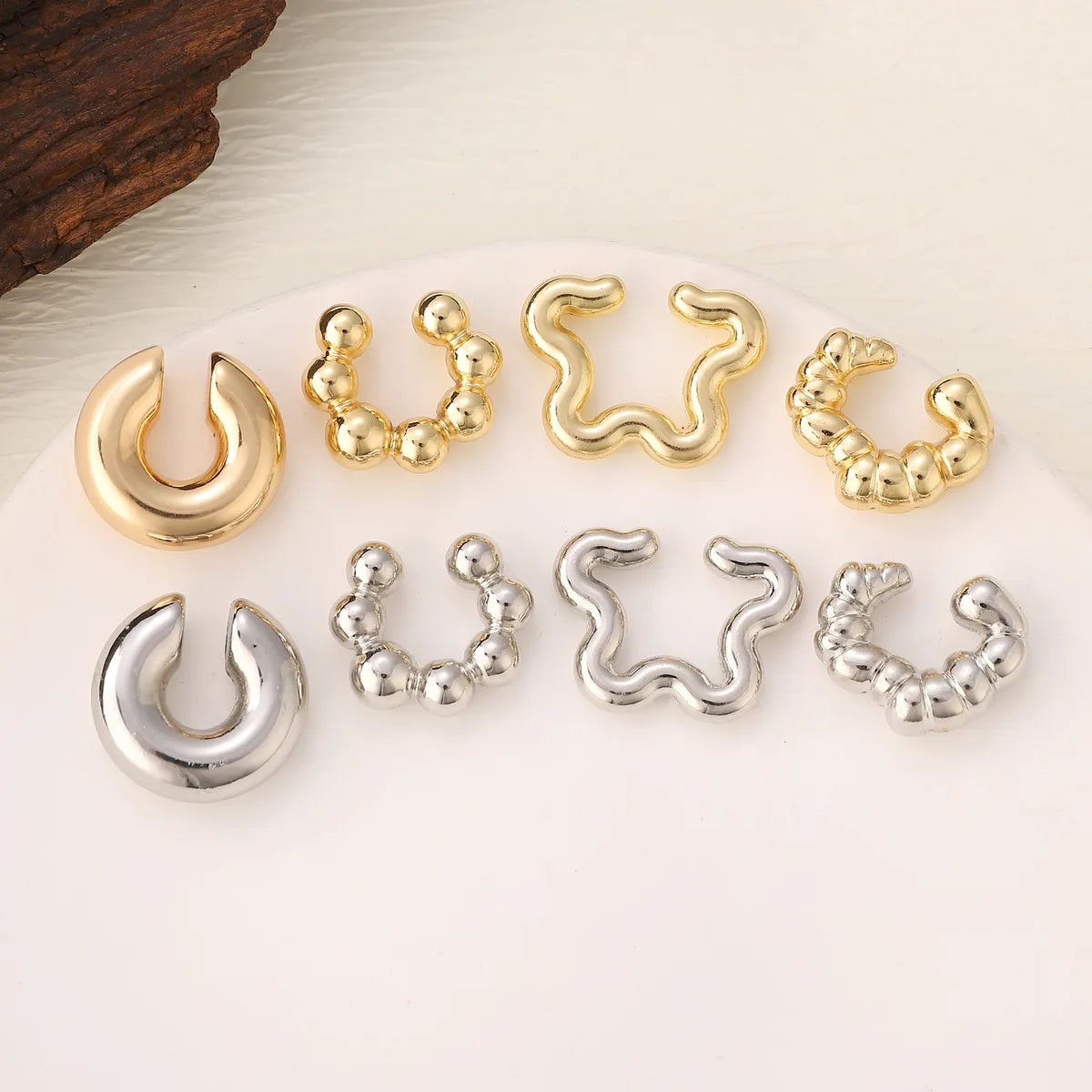 1 Set Simple Style C Shape Water Droplets Alloy Ear Cuffs