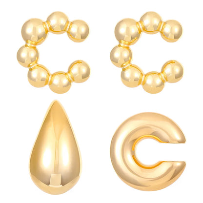 1 Set Simple Style C Shape Water Droplets Alloy Ear Cuffs