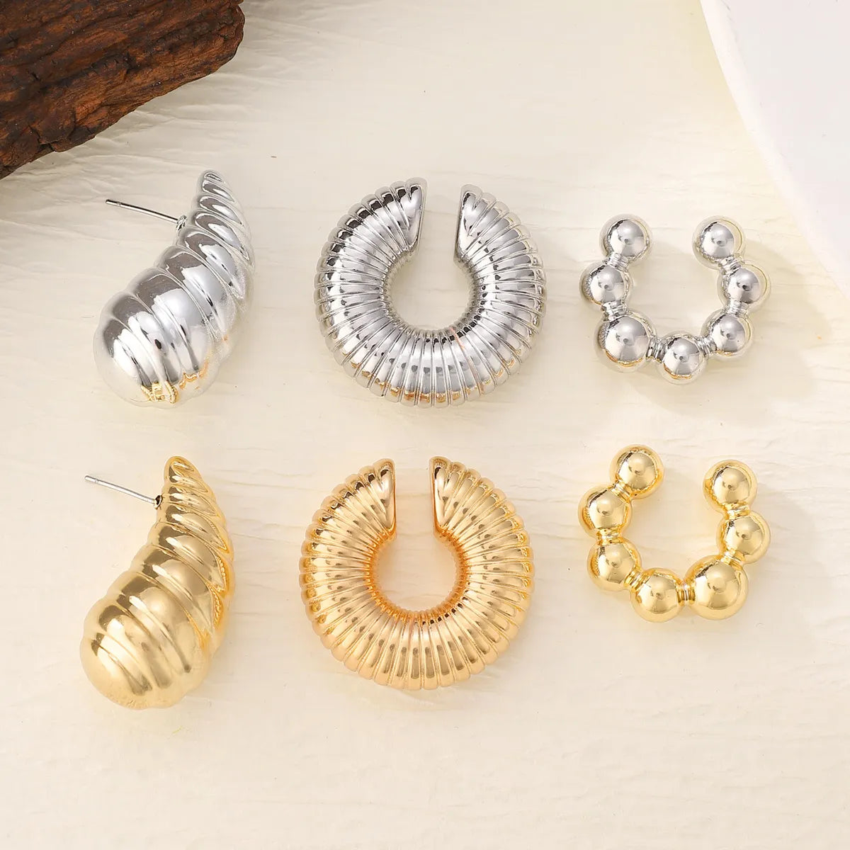 1 Set Simple Style C Shape Water Droplets Alloy Ear Cuffs