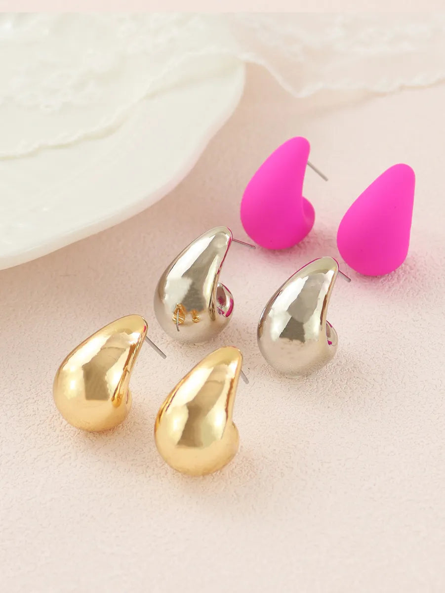 1 Set Simple Style Water Droplets Irregular Stainless Steel Ear Studs