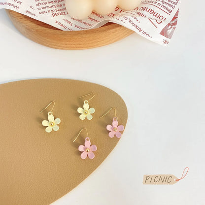 1 Set Sweet Flower Alloy Stoving Varnish Women'S Earrings