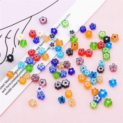 1 Set Hole 1~1.9mm Glass Flower Beads