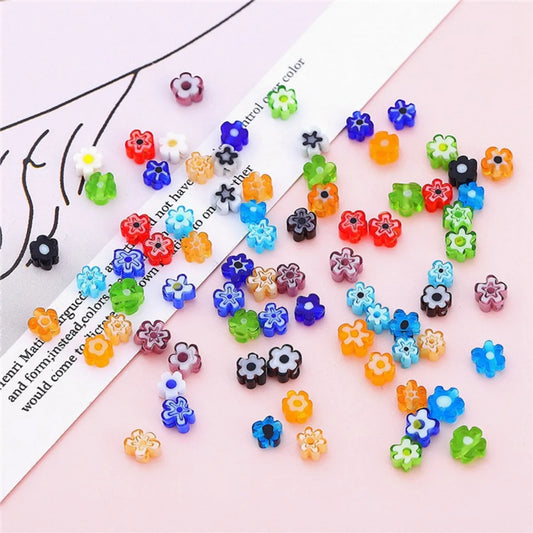 1 Set Hole 1~1.9mm Glass Flower Beads