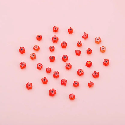 1 Set Hole 1~1.9mm Glass Flower Beads