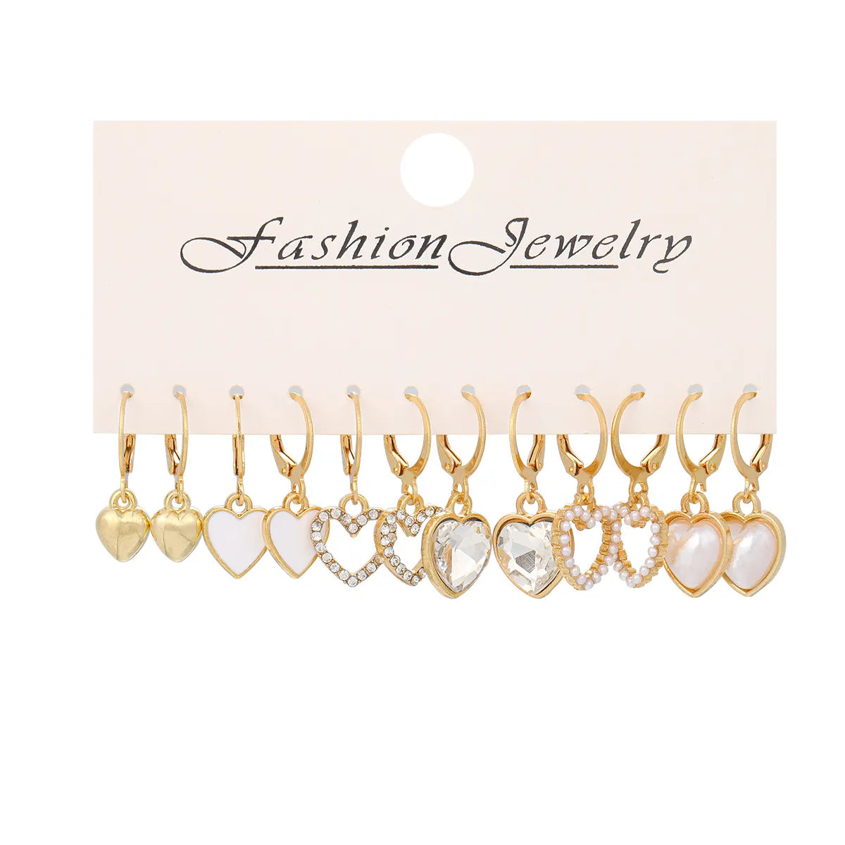 1 Set Sweet Heart Shape Alloy Drop Earrings