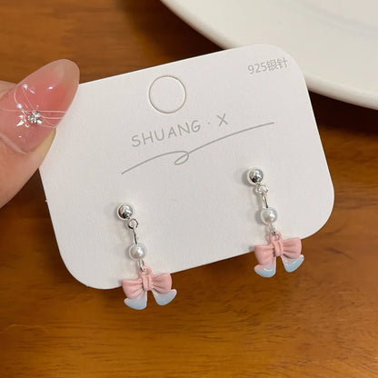 1 Set Sweet Star Moon Enamel Alloy Drop Earrings Ear Studs