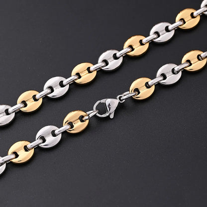 1 Strand/Package 304 Stainless Steel 18K Gold Plated Polished Coffee Bean Chain Jewelry Accessories