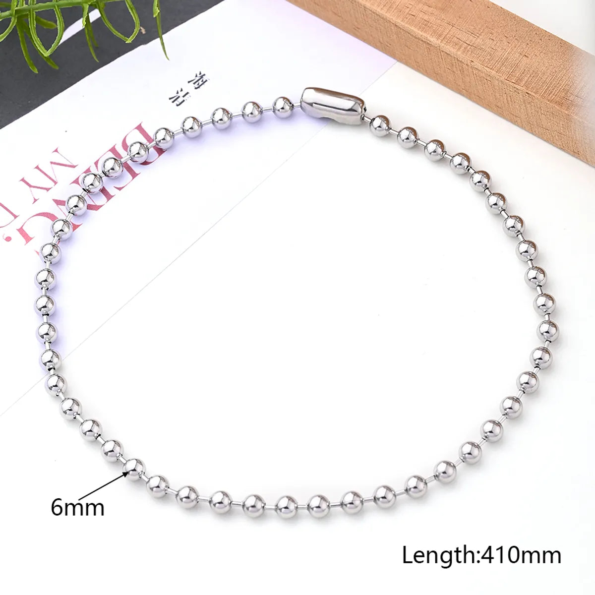 1 Strand/Package 304 Stainless Steel Polished MNE0129-Ball Bead Chain Jewelry Accessories