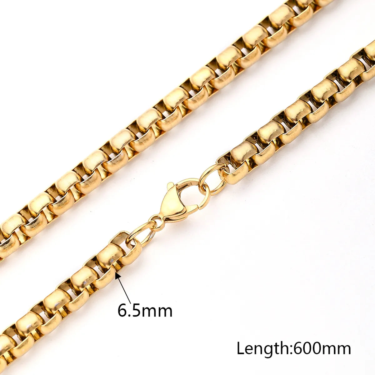 1 Strand/Package 5 Strands/Package 304 Stainless Steel Gold Plated Solid Color Polished Chain