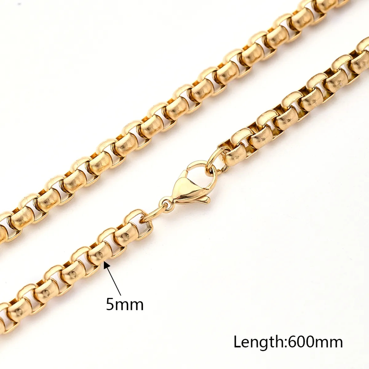 1 Strand/Package 5 Strands/Package 304 Stainless Steel Gold Plated Solid Color Polished Chain