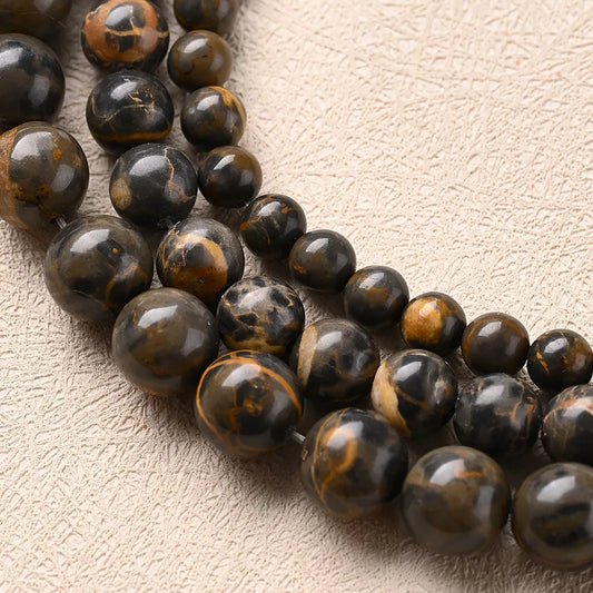 1 Strand/Package Diameter 10mm Diameter 6 Mm Diameter 8mm Hole 1~1.9mm Natural Stone Watermelon Coffee Marble Simple Polished Beads