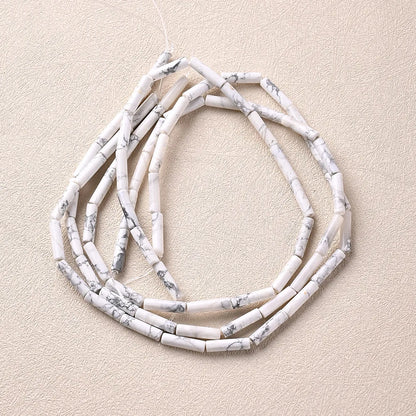 1 Strand/Package 16x4mm Hole 1~1.9mm Natural Stone Howlite Marble Color Block Polished Beads