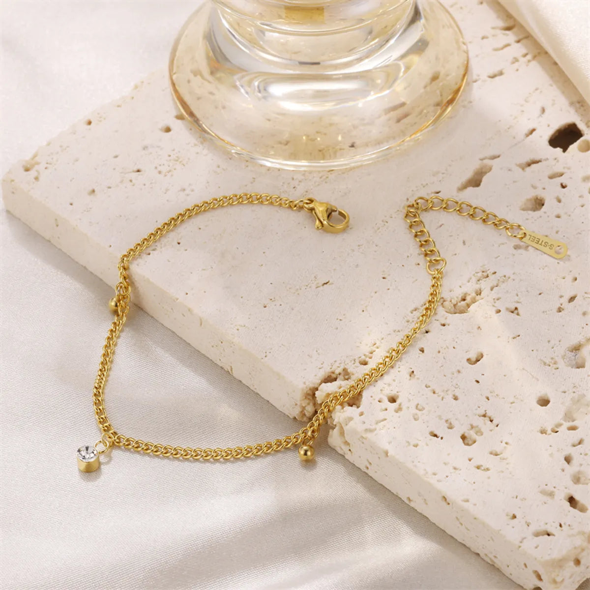 1 Women'S Stainless Steel Gold Anklet