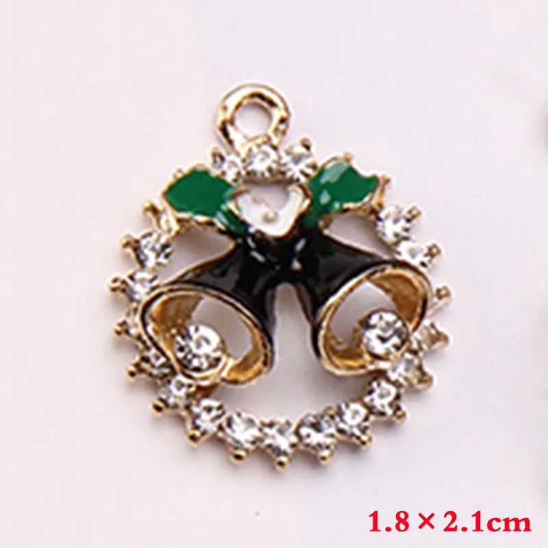 10 PCS/Package 10*17mm 15 * 19mm Alloy Christmas Hat Christmas Tree Santa Claus Pendant