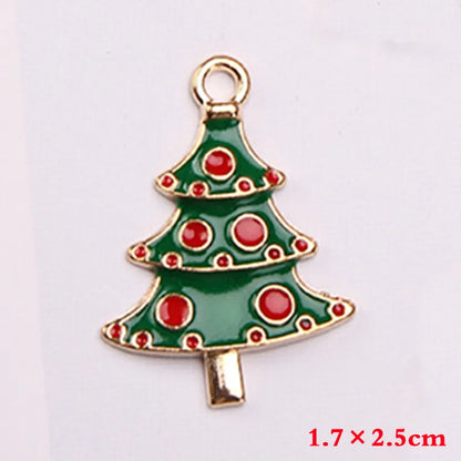 10 PCS/Package 10*17mm 15 * 19mm Alloy Christmas Hat Christmas Tree Santa Claus Pendant