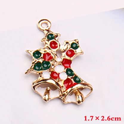 10 PCS/Package 10*17mm 15 * 19mm Alloy Christmas Hat Christmas Tree Santa Claus Pendant