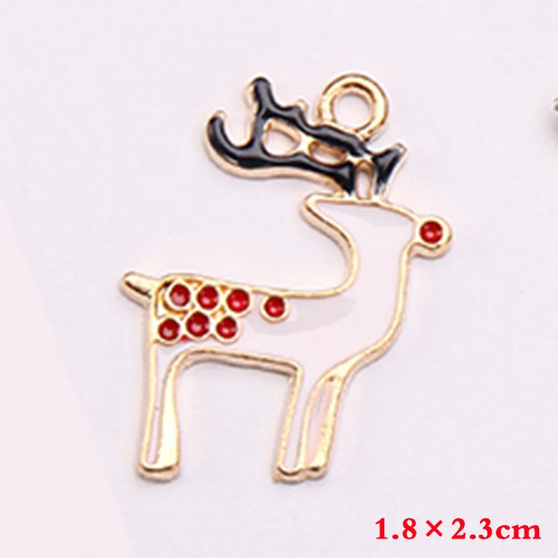 10 PCS/Package 10*17mm 15 * 19mm Alloy Christmas Hat Christmas Tree Santa Claus Pendant