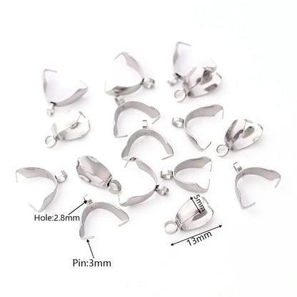 50 PCS/Package 11x3.5mm 12x3.5mm 9x3.5mm Hole 2~2.9mm 201 Stainless Steel Simple Solid Color Polished Pendant Melon Seed Buckle