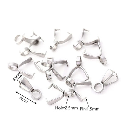 50 PCS/Package 11x3.5mm 12x3.5mm 9x3.5mm Hole 2~2.9mm 201 Stainless Steel Simple Solid Color Polished Pendant Melon Seed Buckle