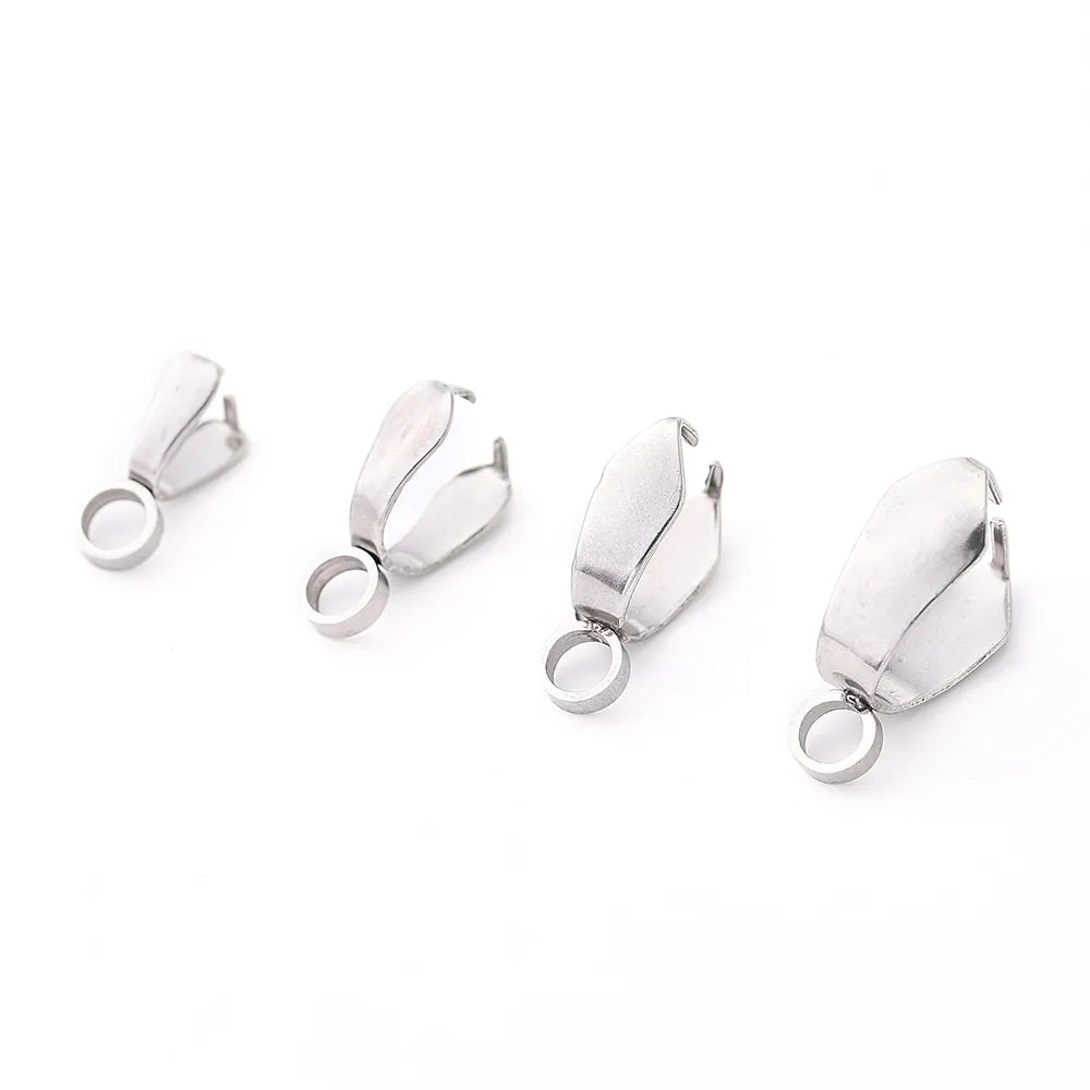 50 PCS/Package 11x3.5mm 12x3.5mm 9x3.5mm Hole 2~2.9mm 201 Stainless Steel Simple Solid Color Polished Pendant Melon Seed Buckle