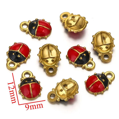 10 PCS/Package 12*16mm 304 Stainless Steel Beetles Pendant