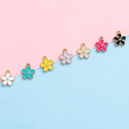 10 PCS/Package 13 * 16mm Alloy Flower Polished Pendant