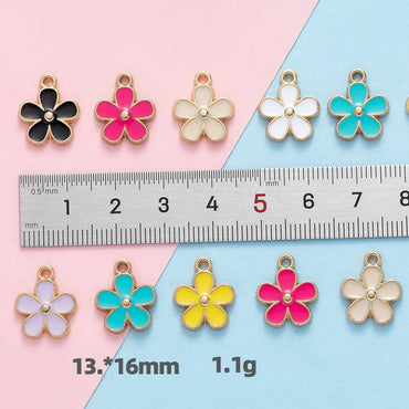 10 PCS/Package 13 * 16mm Alloy Flower Polished Pendant