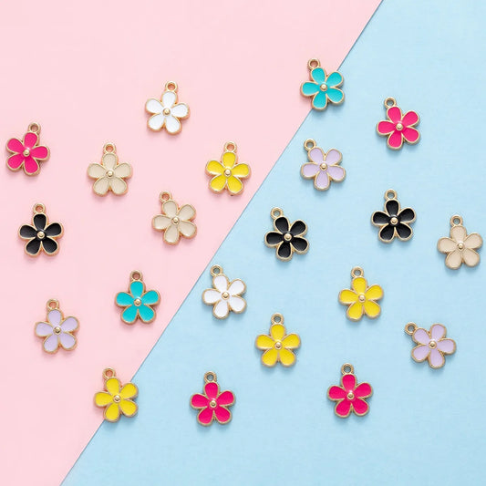 10 PCS/Package 13 * 16mm Alloy Flower Polished Pendant