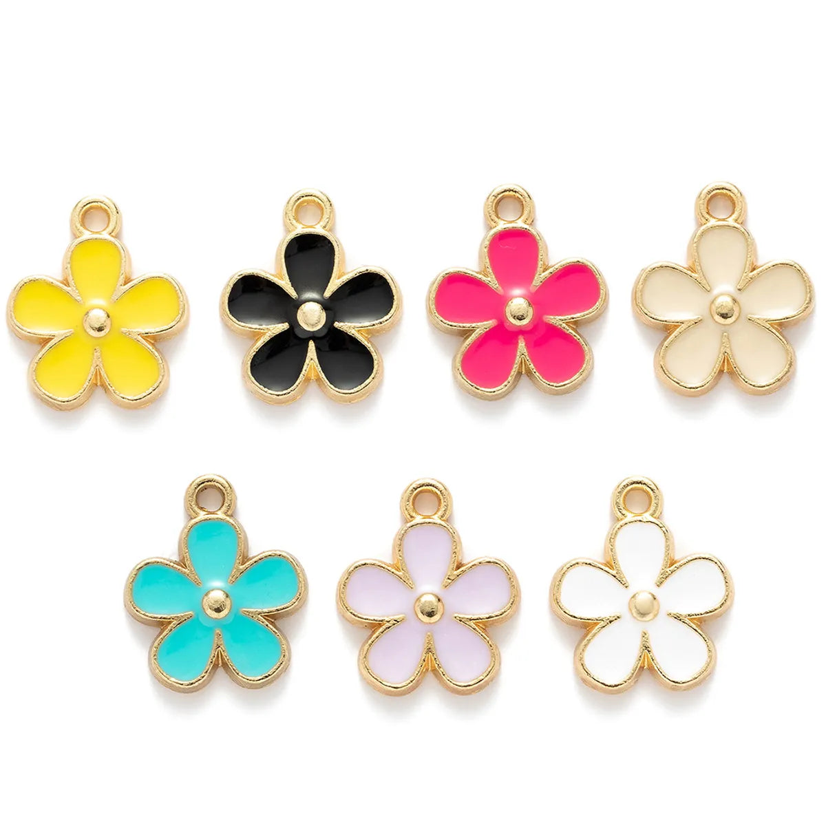 10 PCS/Package 13 * 16mm Alloy Flower Polished Pendant