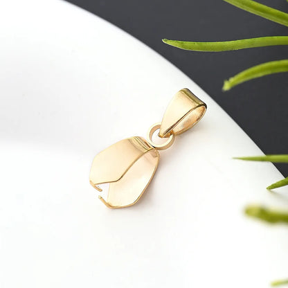 10 PCS/Package 13x5mm 6x3mm 201 Stainless Steel 18K Gold Plated Simple Solid Color Polished Pendant Melon Seed Buckle