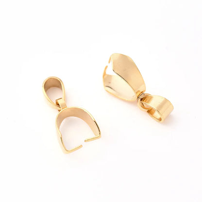 10 PCS/Package 13x5mm 6x3mm 201 Stainless Steel 18K Gold Plated Simple Solid Color Polished Pendant Melon Seed Buckle