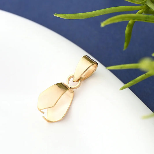 10 PCS/Package 13x5mm 6x3mm 201 Stainless Steel 18K Gold Plated Simple Solid Color Polished Pendant Melon Seed Buckle