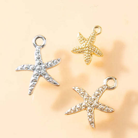 10 PCS/Package 14*11mm 8 * 7mm Alloy Starfish Pendant