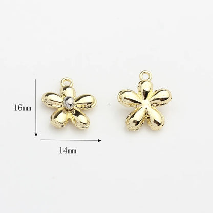 10 PCS/Package 14*16MM Alloy Leaf Flower Pendant