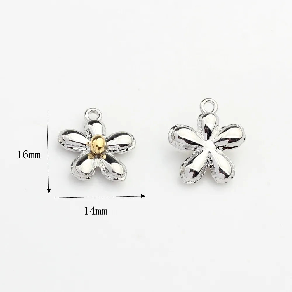 10 PCS/Package 14*16MM Alloy Leaf Flower Pendant