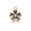 10 PCS/Package 14 * 17mm Alloy Rhinestones Pearl Flower Polished Pendant