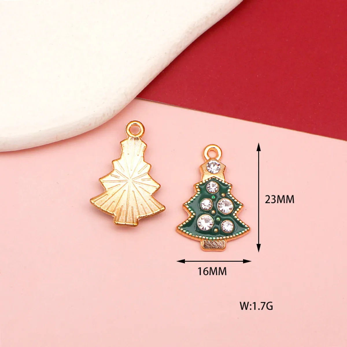 10 PCS/Package 15*15mm 18*33mm 20*22MM Alloy Rhinestones Christmas Tree Santa Claus Elk Pendant