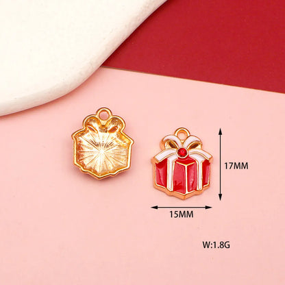 10 PCS/Package 15*15mm 18*33mm 20*22MM Alloy Rhinestones Christmas Tree Santa Claus Elk Pendant