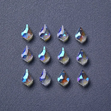 10 PCS/Package 15 * 22mm Hole 1~1.9mm Glass Colorful Maple Leaf Pendant