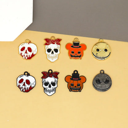 10 PCS/Package 16*30mm 19 * 21mm 20 * 23mm Alloy Pumpkin Bow Knot Skull Pendant