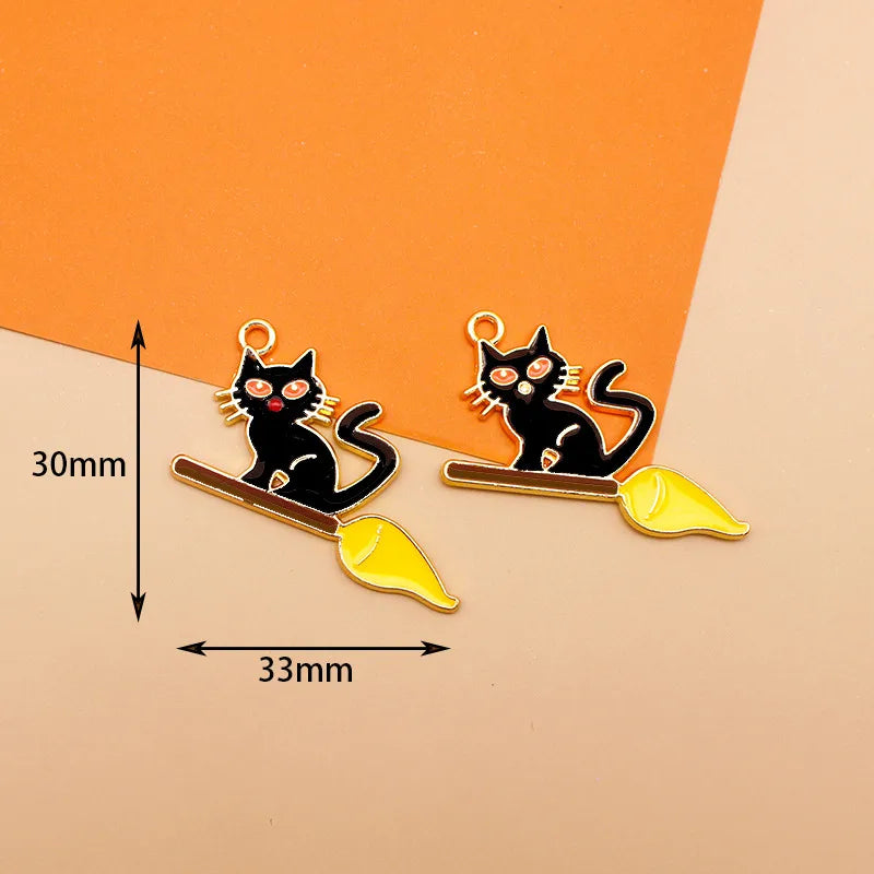 10 PCS/Package 19 * 24mm 25 * 28mm 33*30mm Alloy Cat Bat Ghost Pendant