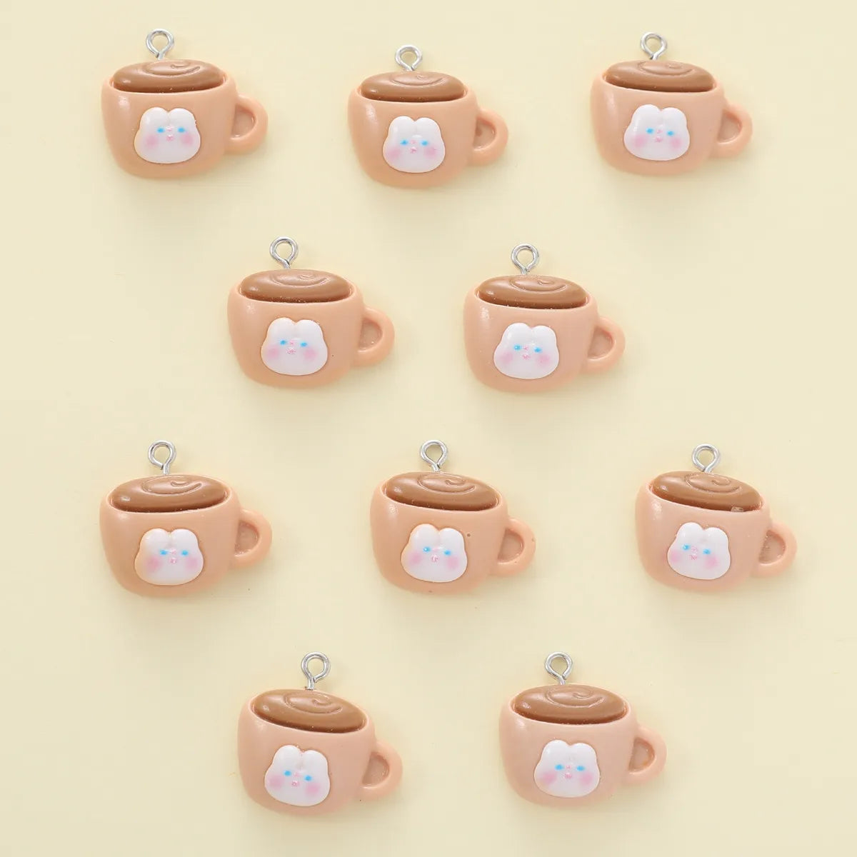 10 PCS/Package 2*2.2cm Resin Cartoon Coffee Cup Pendant