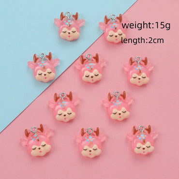 10 PCS/Package 20mm Hole Under 1mm Resin Deer Pendant